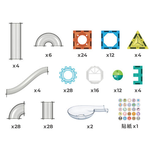 Teamson 彩色窗戶滾珠磁力積木 片-172片組