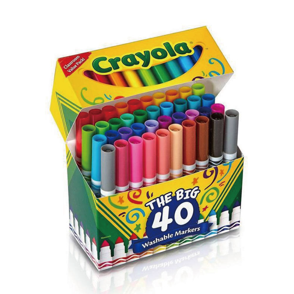 Ccrayola繪兒樂可水洗錐頭彩色筆40色| 台灣玩具“反”斗城官方網站| Toys 